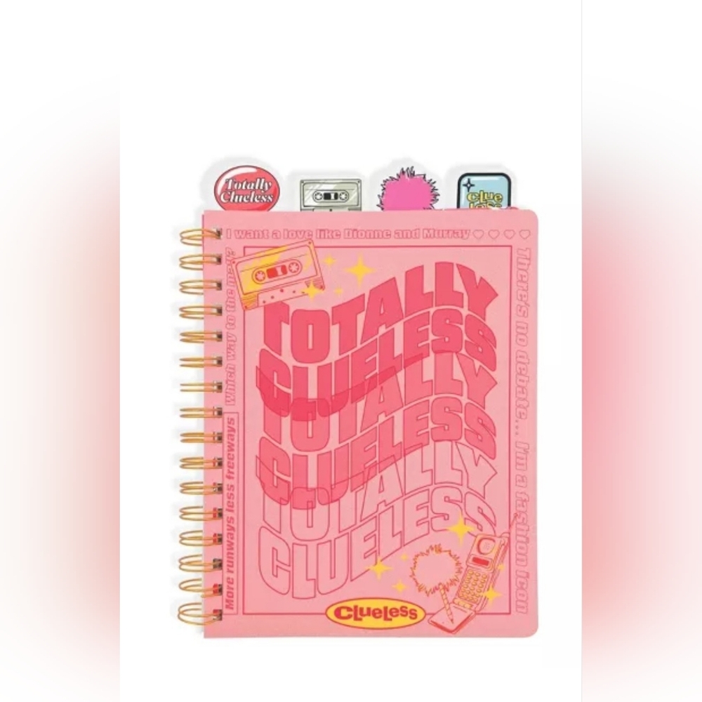 Clueless Spiral Notebook — Pink Hardcover with Gold Spiral